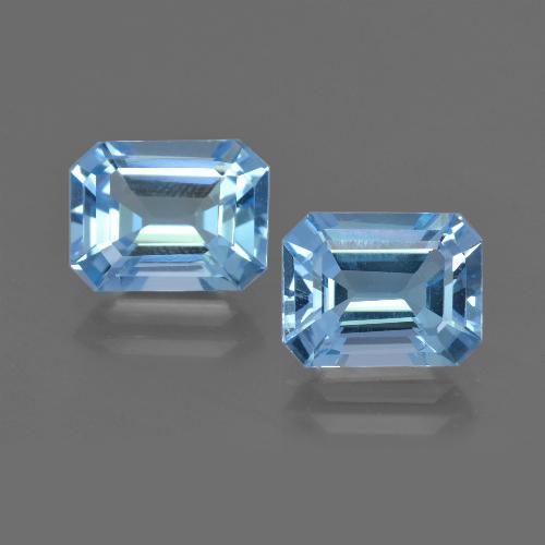 5.15 ct natürliche Swiss Blue Topas-Edelsteine, Smaragdschliff, VVS