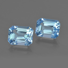 5.15 ct natürliche Swiss Blue Topas-Edelsteine, Smaragdschliff, VVS