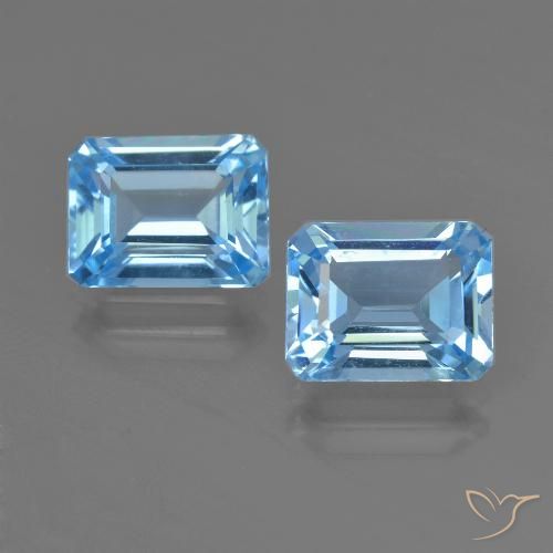 5.75ctw Natürlicher Himmerlblau Topas, Smaragdschliff, VVS