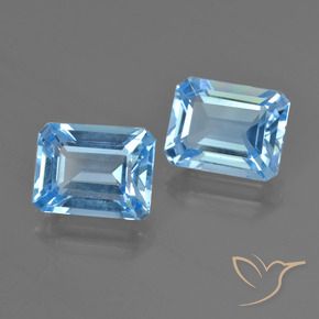 5.75 ct natürliche Himmerlblau Topas-Edelsteine, Oktagonschliff, VVS