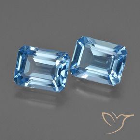5.50 ct natürliche Swiss Blue Topas-Edelsteine, Oktagonschliff, VVS-VS