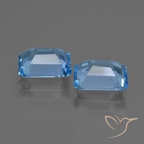 5.50 ct natürliche Swiss Blue Topas-Edelsteine, Oktagonschliff, VVS-VS