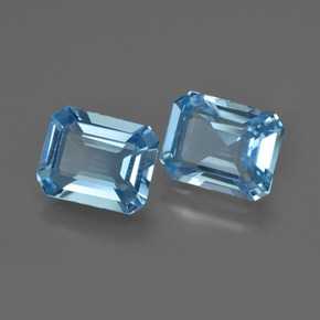 4,26 ct natürliche blauer Topas-Edelsteine, Smaragdschliff, VS