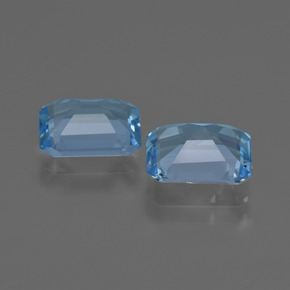 4,26 ct natürliche blauer Topas-Edelsteine, Smaragdschliff, VS