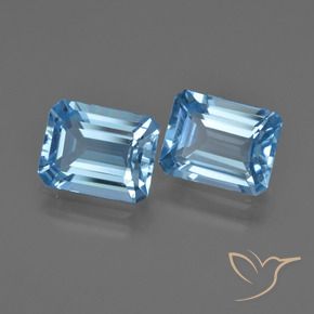 5.14 ct natürliche Swiss Blue Topas-Edelsteine, Oktagonschliff, VVS-VS