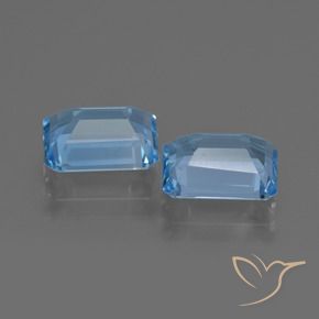 5.14 ct natürliche Swiss Blue Topas-Edelsteine, Oktagonschliff, VVS-VS