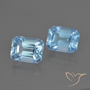 5.75 ct natürliche Swiss Blue Topas-Edelsteine, Oktagonschliff, VVS-VS