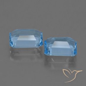 4.64 ct natürliche Swiss Blue Topas-Edelsteine, Smaragdschliff, VS