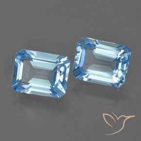 5.23 ct natürliche Swiss Blue Topas-Edelsteine, Oktagonschliff, VVS
