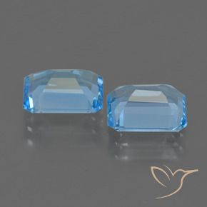 5.23 ct natürliche Swiss Blue Topas-Edelsteine, Oktagonschliff, VVS