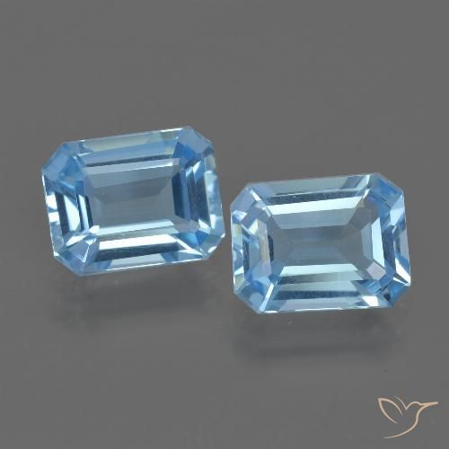 4.87ctw Natürlicher Swiss Blue Topas, Smaragdschliff, VVS-VS