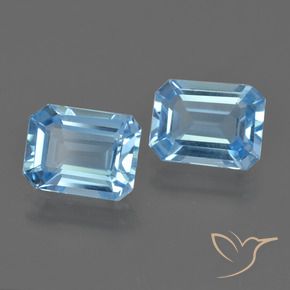4.87 ct natürliche Swiss Blue Topas-Edelsteine, Oktagonschliff, VVS-VS