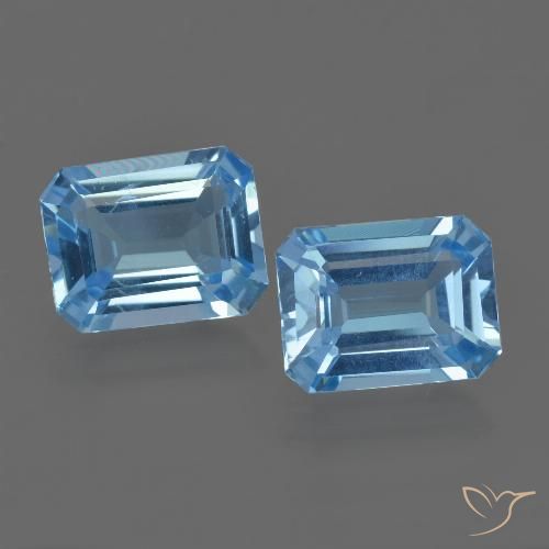 4,75 ct natürliche blauer Topas-Edelsteine, Smaragdschliff, VS