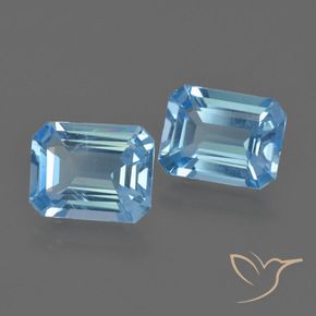 4,75 ct natürliche blauer Topas-Edelsteine, Smaragdschliff, VS