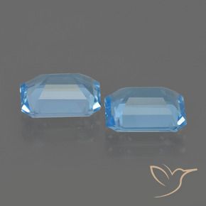 4,75 ct natürliche blauer Topas-Edelsteine, Smaragdschliff, VS