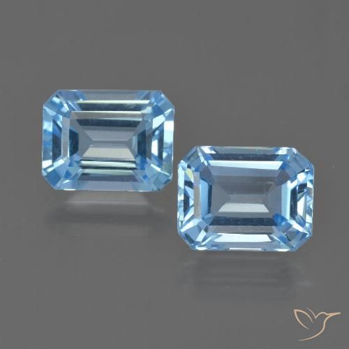 4.88 ct natürliche Himmerlblau Topas-Edelsteine, Smaragdschliff, VS