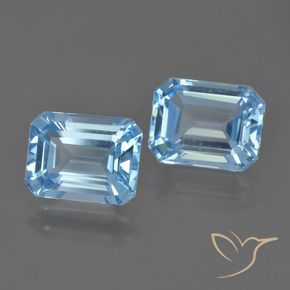 4.88 ct natürliche Himmerlblau Topas-Edelsteine, Smaragdschliff, VS