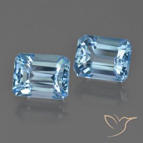 6.26 ct natürliche Swiss Blue Topas-Edelsteine, Oktagonschliff, VVS