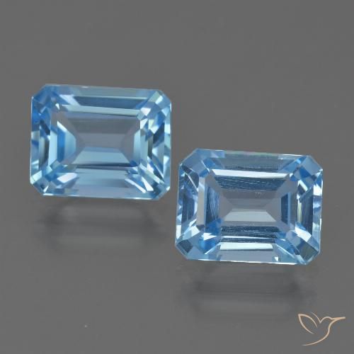 5.96ctw Natürlicher Himmerlblau Topas, Smaragdschliff, VS