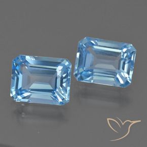 5.96 ct natürliche Himmerlblau Topas-Edelsteine, Oktagonschliff, VS