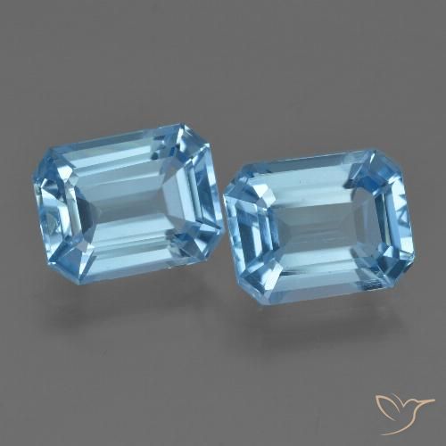 5,33 ct natürliche blauer Topas-Edelsteine, Smaragdschliff, VVS-VS