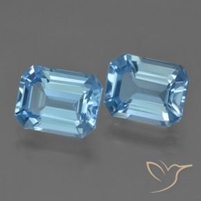 5,33 ct natürliche blauer Topas-Edelsteine, Smaragdschliff, VVS-VS