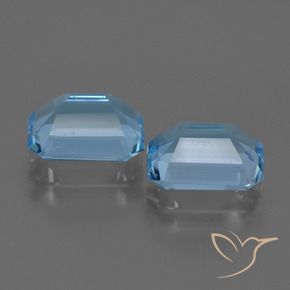 5,33 ct natürliche blauer Topas-Edelsteine, Smaragdschliff, VVS-VS