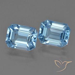 5.73 ct natürliche Himmerlblau Topas-Edelsteine, Oktagonschliff, VS