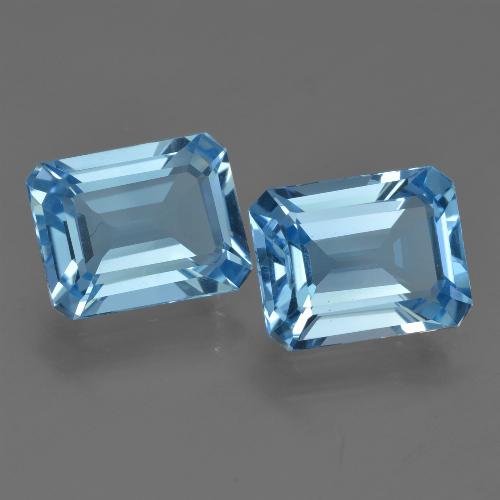 5,53 ct natürliche blauer Topas-Edelsteine, Smaragdschliff, VVS