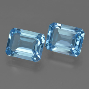 5,53 ct natürliche blauer Topas-Edelsteine, Smaragdschliff, VVS