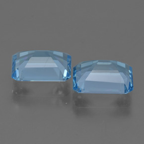 5,53 ct natürliche blauer Topas-Edelsteine, Smaragdschliff, VVS
