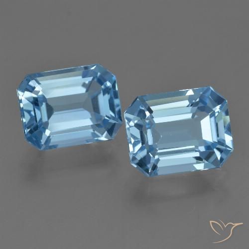 5,75 ct natürliche blauer Topas-Edelsteine, Smaragdschliff, VVS