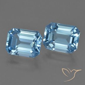 5,75 ct natürliche blauer Topas-Edelsteine, Smaragdschliff, VVS