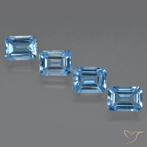 7,31 ct natürliche blauer Topas-Edelsteine, Smaragdschliff, VVS-VS