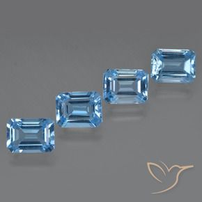 7,31 ct natürliche blauer Topas-Edelsteine, Smaragdschliff, VVS-VS