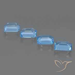 7,31 ct natürliche blauer Topas-Edelsteine, Smaragdschliff, VVS-VS