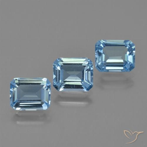 3.79ctw Natürlicher Swiss Blue Topas, Smaragdschliff, VS