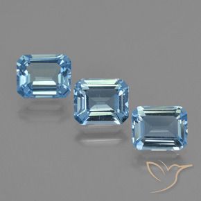 3.79 ct natürliche Swiss Blue Topas-Edelsteine, Oktagonschliff, VS
