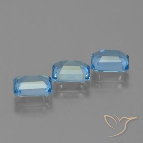 3.79 ct natürliche Swiss Blue Topas-Edelsteine, Oktagonschliff, VS