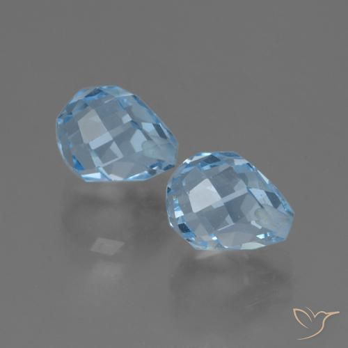 5.06 ct natürliche Himmerlblau Topas-Edelsteine, Briolette, VVS-VS