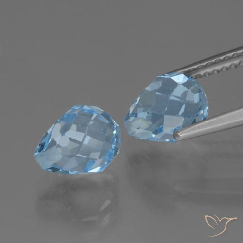 5.06 ct natürliche Himmerlblau Topas-Edelsteine, Briolette, VVS-VS