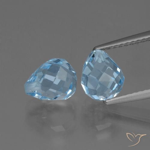 4.96ctw Natürlicher Himmerlblau Topas, Briolette, VVS-VS