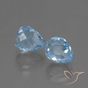 4.96 ct natürliche Himmerlblau Topas-Edelsteine, Briolette, VVS-VS