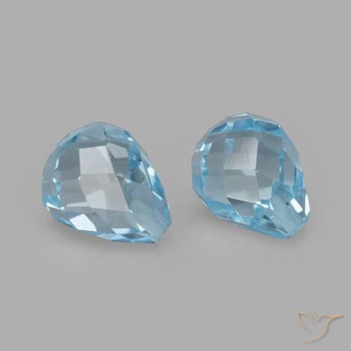 4.95 ct natürliche Himmerlblau Topas-Edelsteine, Briolette, VVS-VS