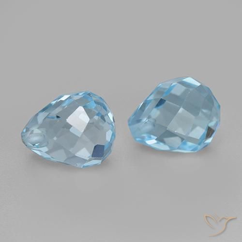 4.95 ct natürliche Himmerlblau Topas-Edelsteine, Briolette, VVS-VS
