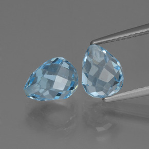 5,26 ct natürliche blauer Topas-Edelsteine, Briolette, VVS-VS