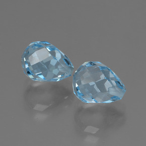 5,26 ct natürliche blauer Topas-Edelsteine, Briolette, VVS-VS