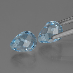 5,26 ct natürliche blauer Topas-Edelsteine, Briolette, VVS-VS