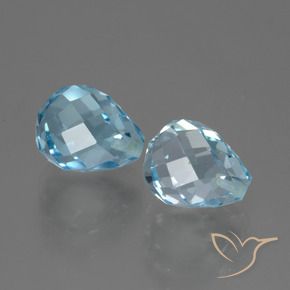 5.25 ct natürliche Swiss Blue Topas-Edelsteine, Briolette, VVS-VS