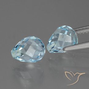5.25 ct natürliche Swiss Blue Topas-Edelsteine, Briolette, VVS-VS